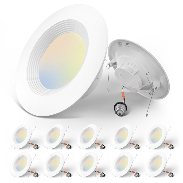 Amico 5/6 Inch 3cct Led Recessed Lighting 12 Pack, Dimmable, Damp Rated